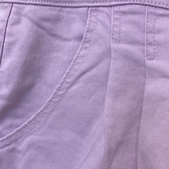 Size 18, pale lavender cotton pleated high rise shorts, by Wild Fable - Picture 2 of 7